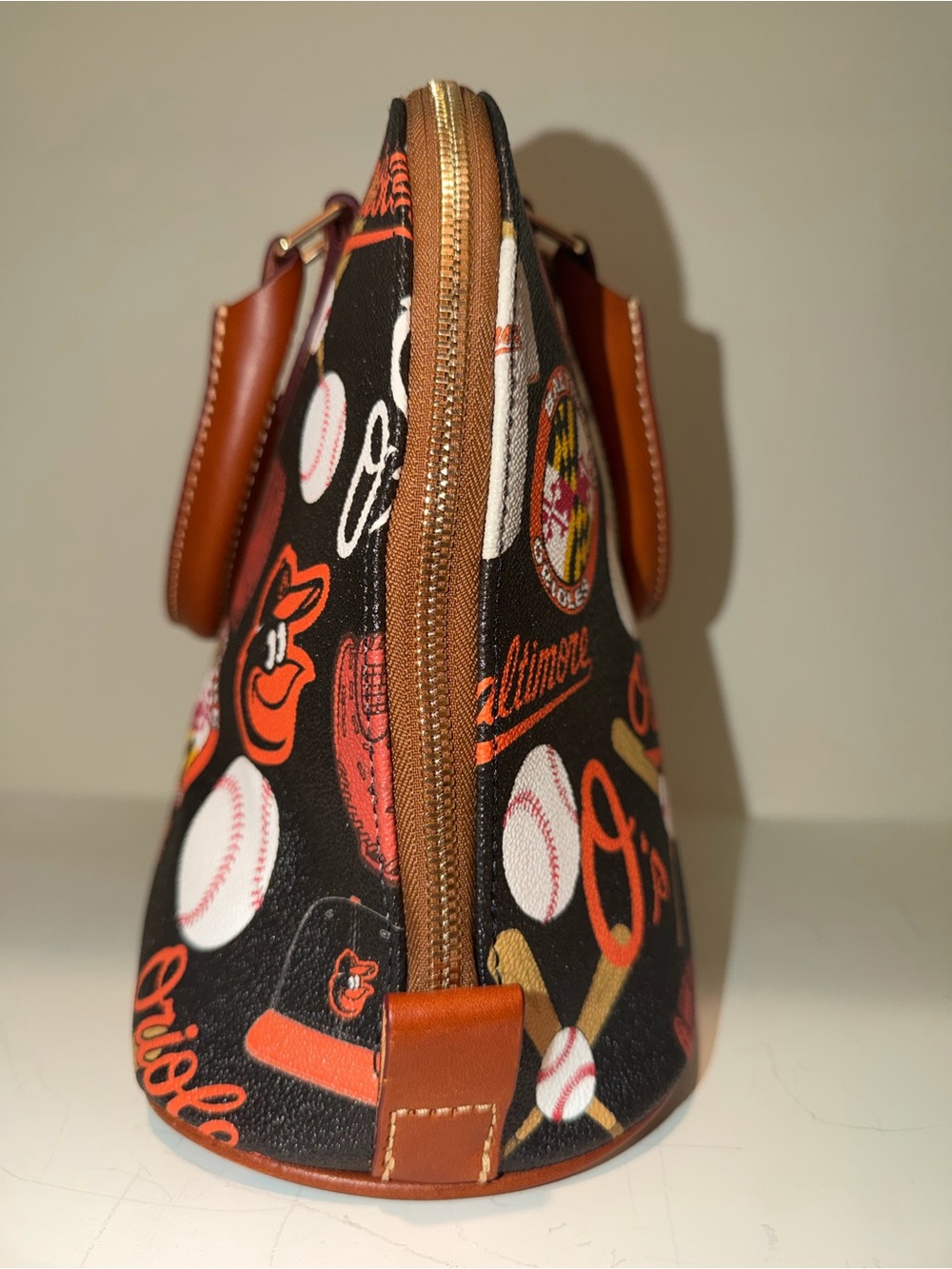Dooney & Bourke Black & Orange Baltimore Orioles Dome Satchel - Picture 3 of 11